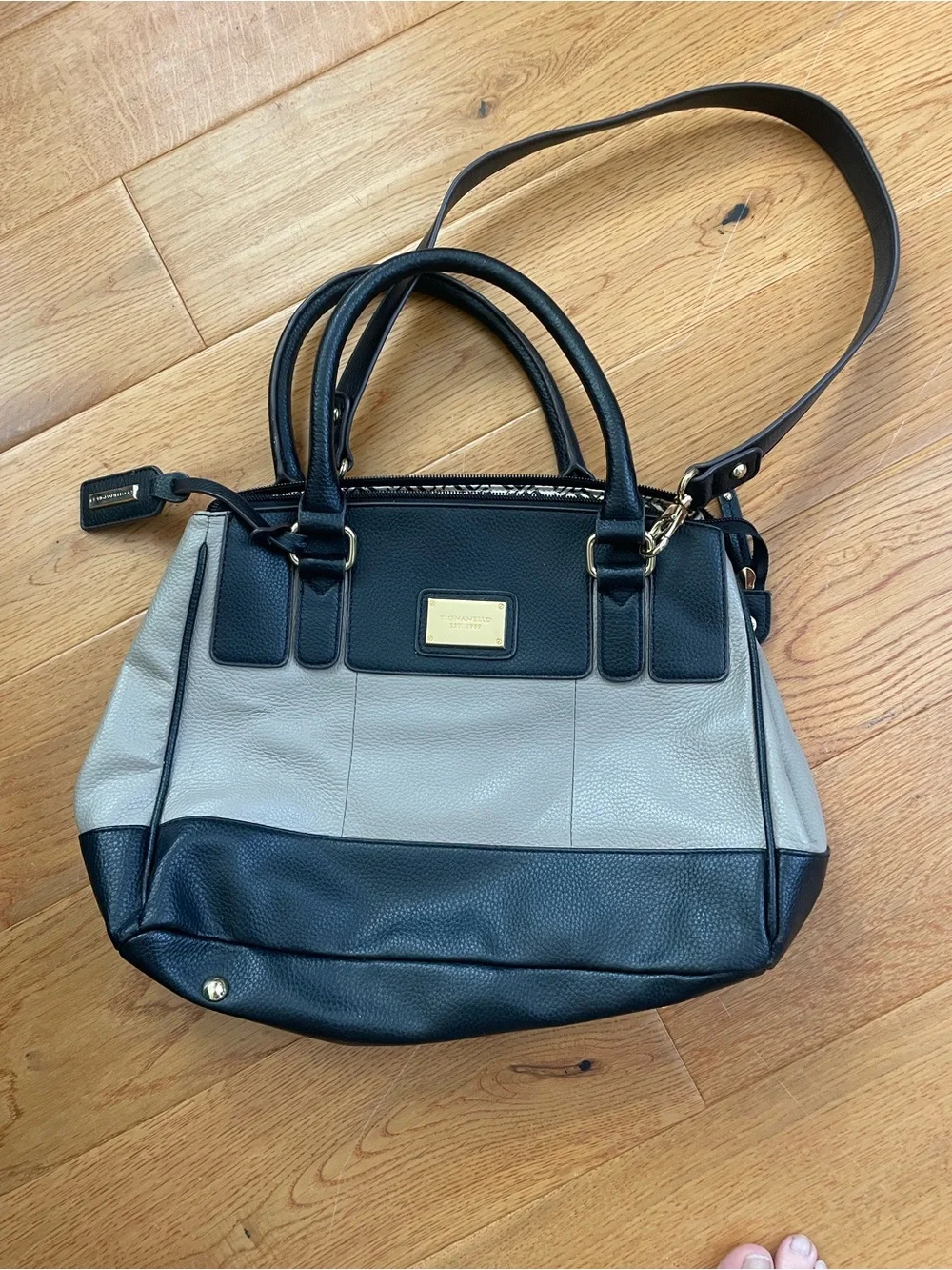Tignanello Leather Satchel Shoulder Bag Colorblock